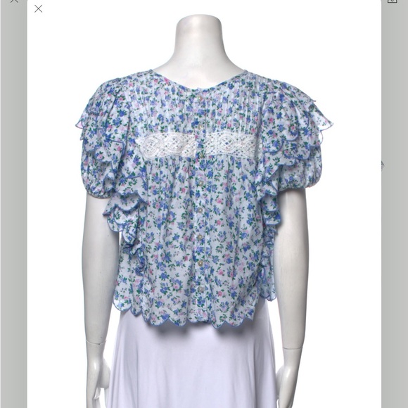 Love Shack Fancy Nelson floral lace top - Picture 3 of 16